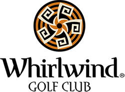 Whirlwind Golf Club logo with a stylized orange and black swirl design above the club name in bold text.